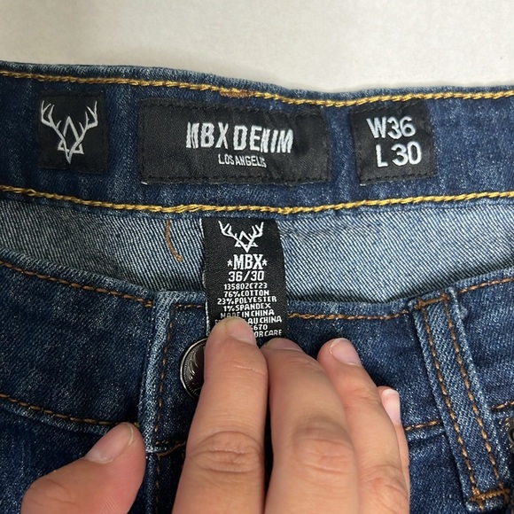 MBX Denim Los Angeles Men’s Jeans Dark Wash 36x30 - Picture 2 of 5